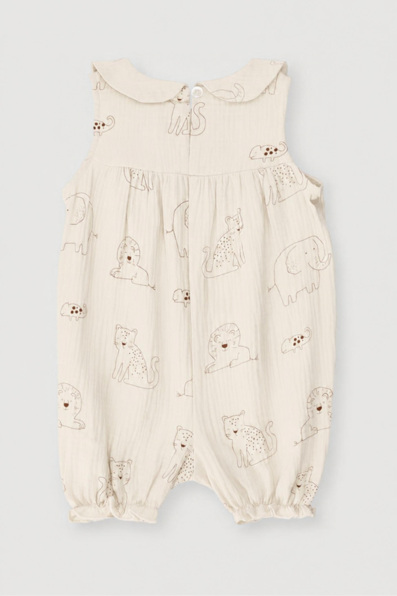 Keedo Baby Girls Collared Woven Romper