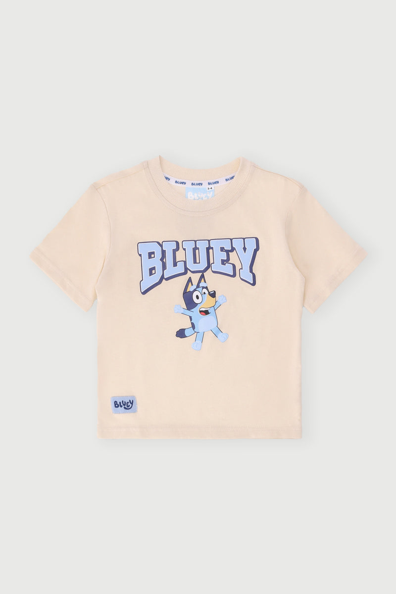Pre-Boys Oversized Bluey Tee - Cream