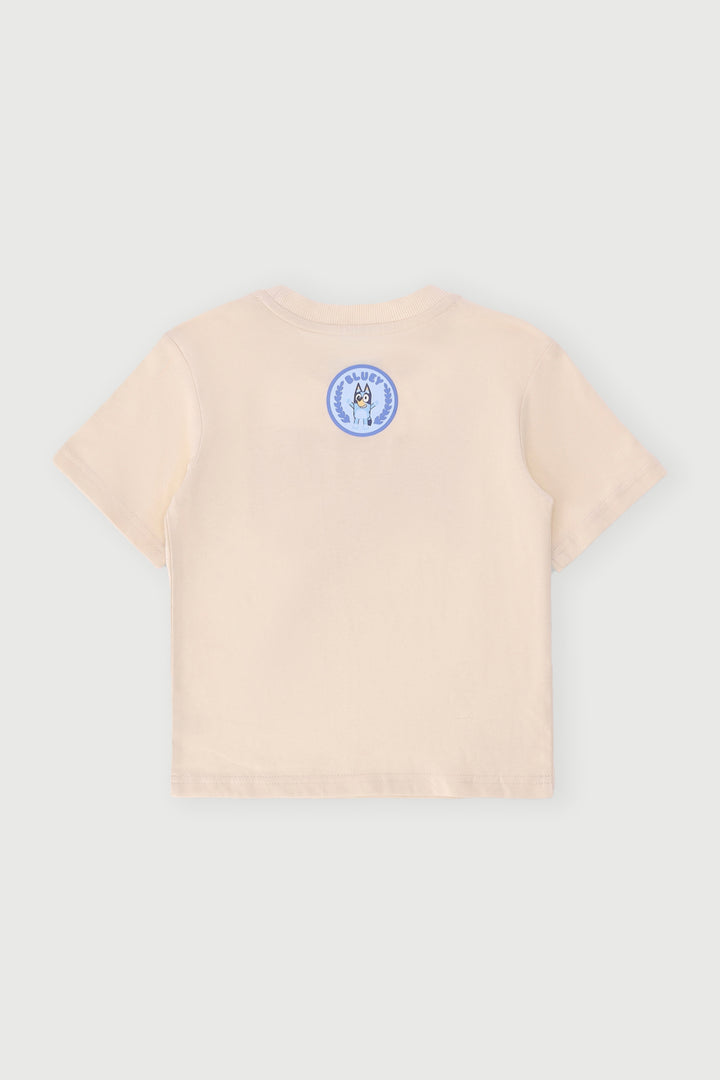 Pre-Boys Oversized Bluey Tee - Cream
