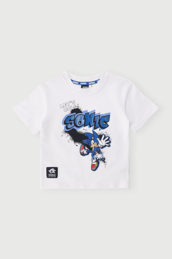 Pre-Boys Sonic Gloss Fleece Tee - White