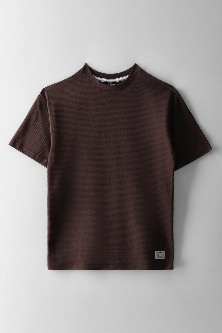 Boys Oversized Ottoman T-Shirt - Chocolate