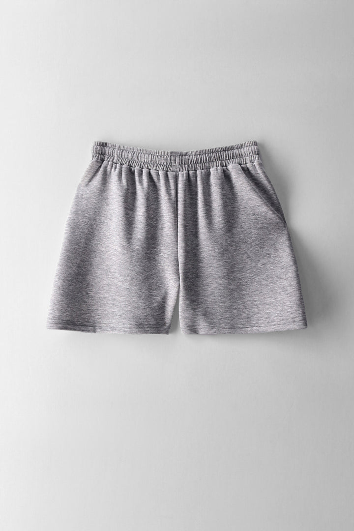 Girls Pintick Scuba Shorts - Grey