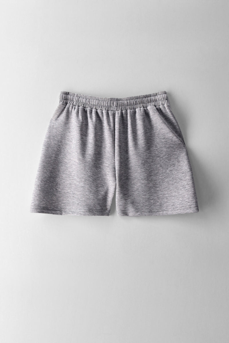 Girls Pintick Scuba Shorts - Grey