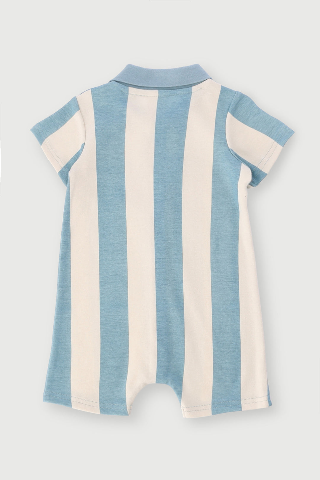 Baby Boys Stripe Golfer Romper - White