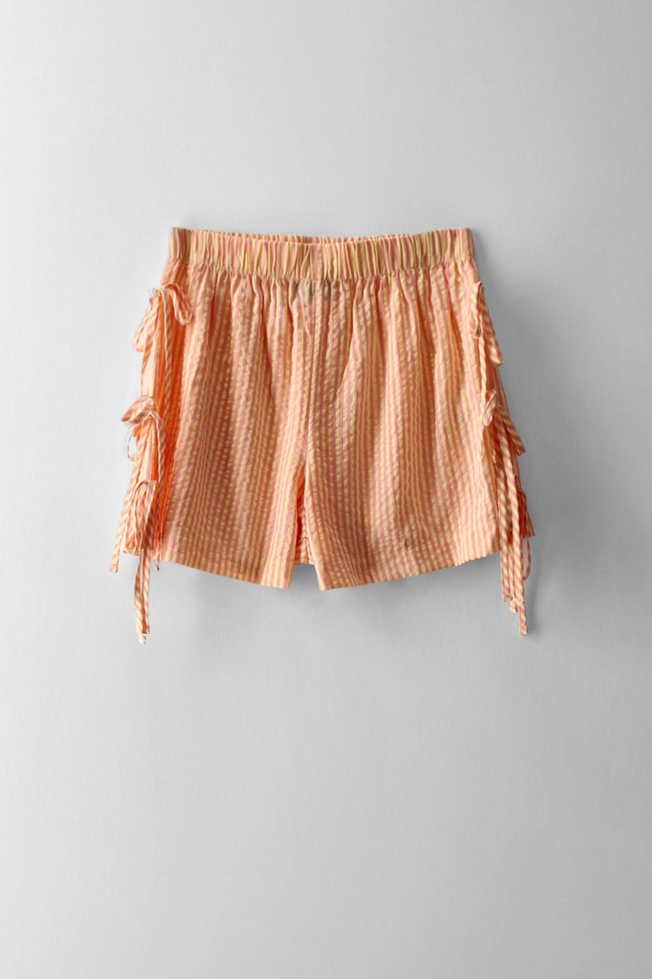 Girls Side Tie Basic Shorts - Multi