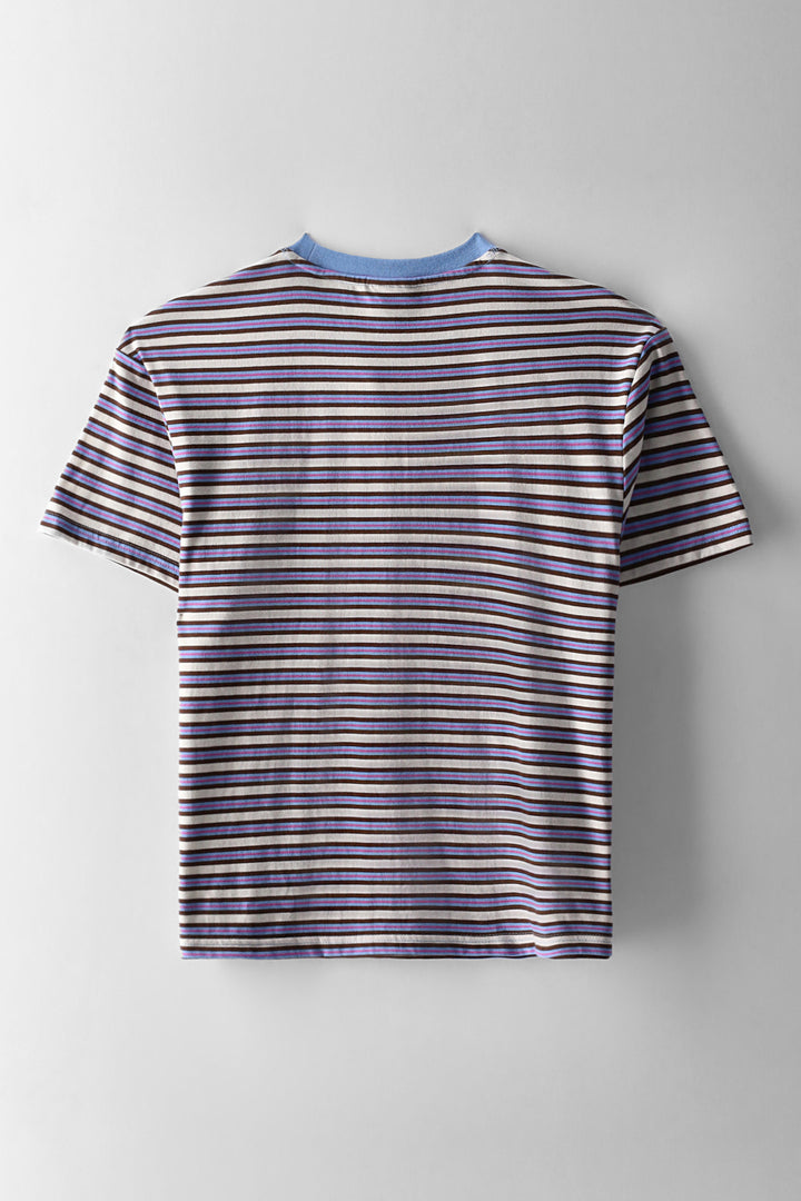 Girls Striped Slogan Oversized Tee - Multi