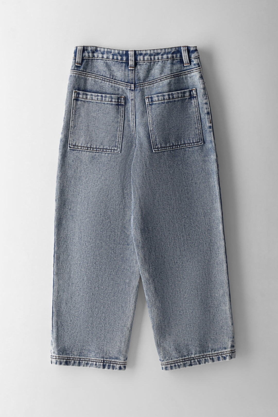Boys Tinted Acid Wash Abraised Baggy Jean - Blue