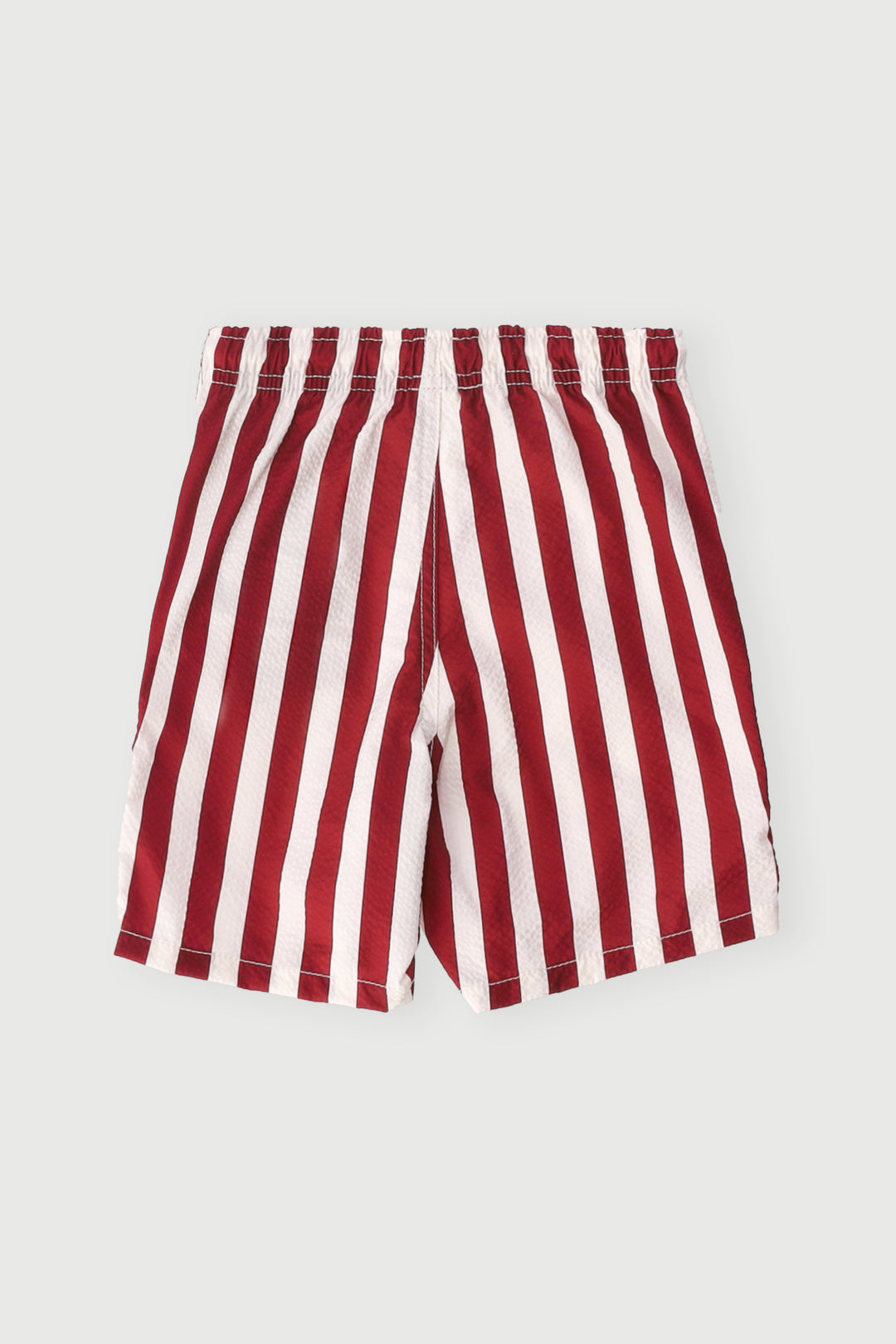 Pre-Boys Striped Seersucker Short - Burgundy