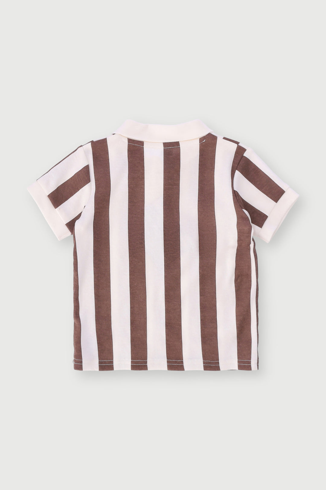 Baby Boys Short Sleeve Stripe Golfer - Brown
