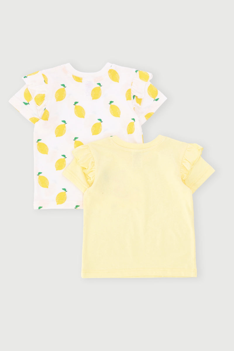 Baby Girls 2 Pack Lemons Tee - Yellow
