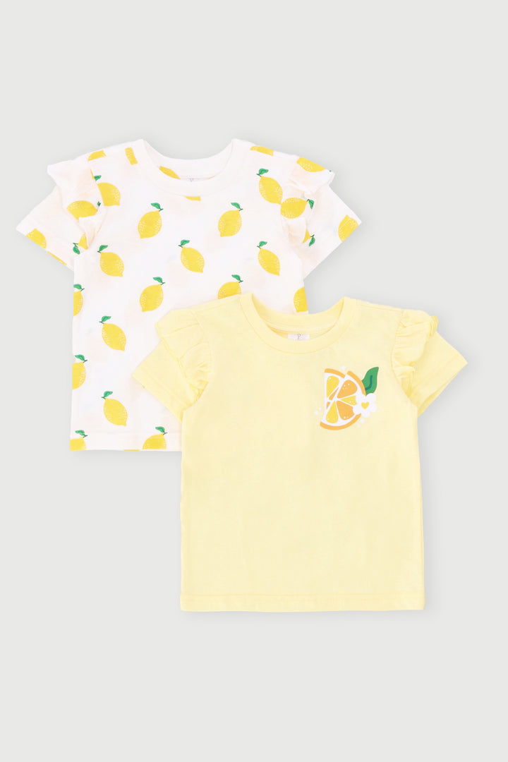 Baby Girls 2 Pack Lemons Tee - Yellow