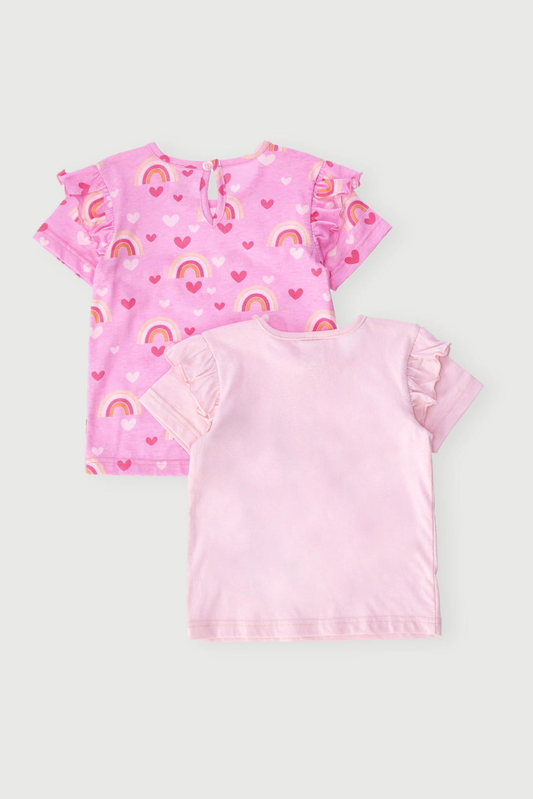 Baby Girls 2 Pack Rainbow Tees - Pink