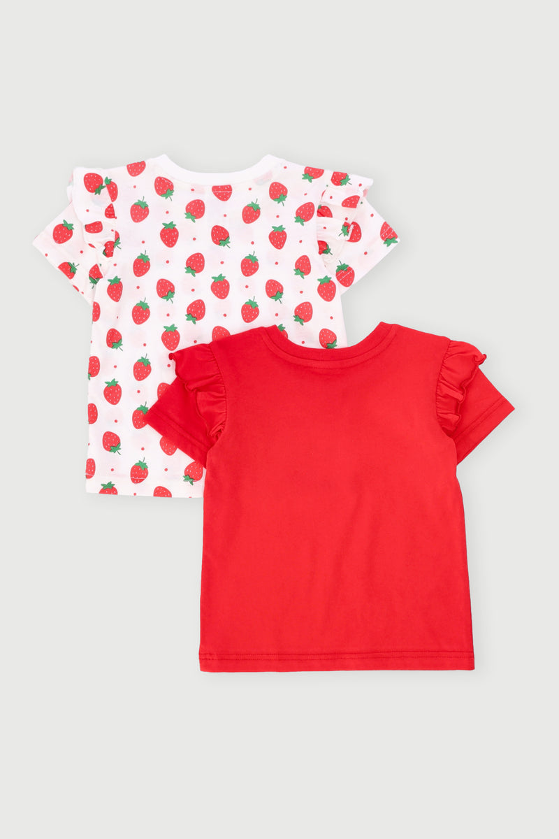 Baby Girls 2 Pack Strawberries Tee - Red