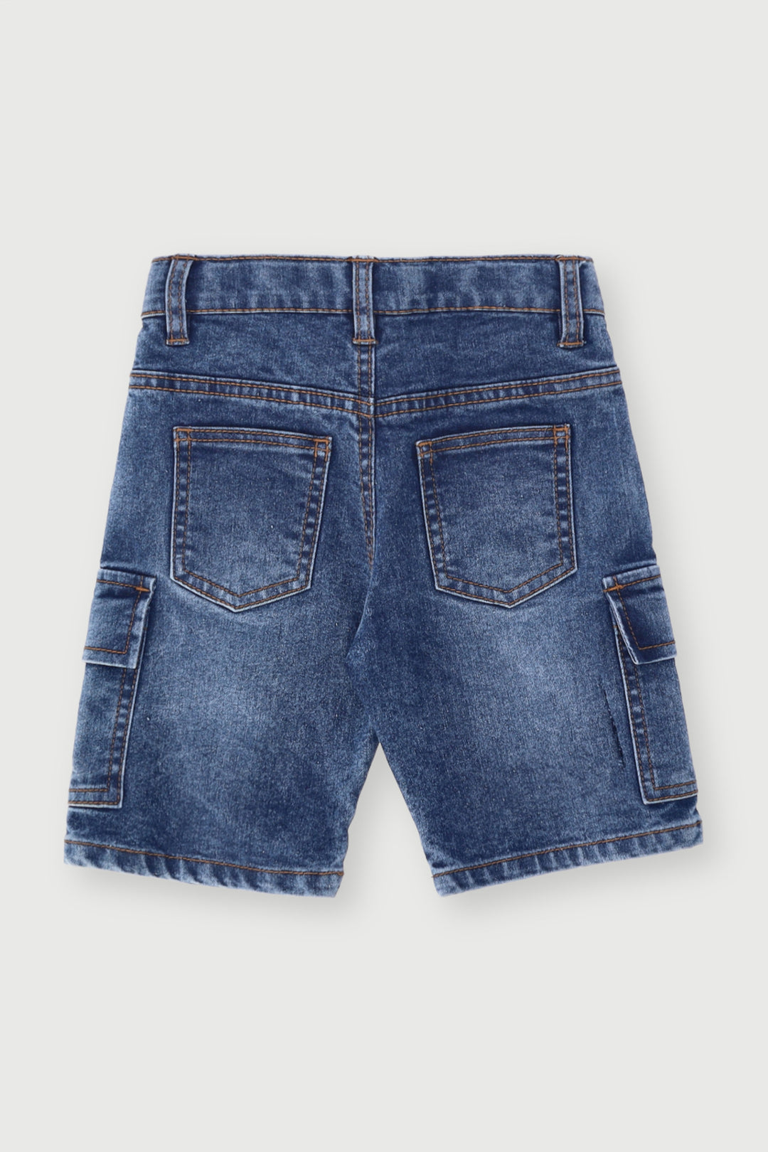 Pre-Boys Stretch Cargo Denim Short - Dark Blue