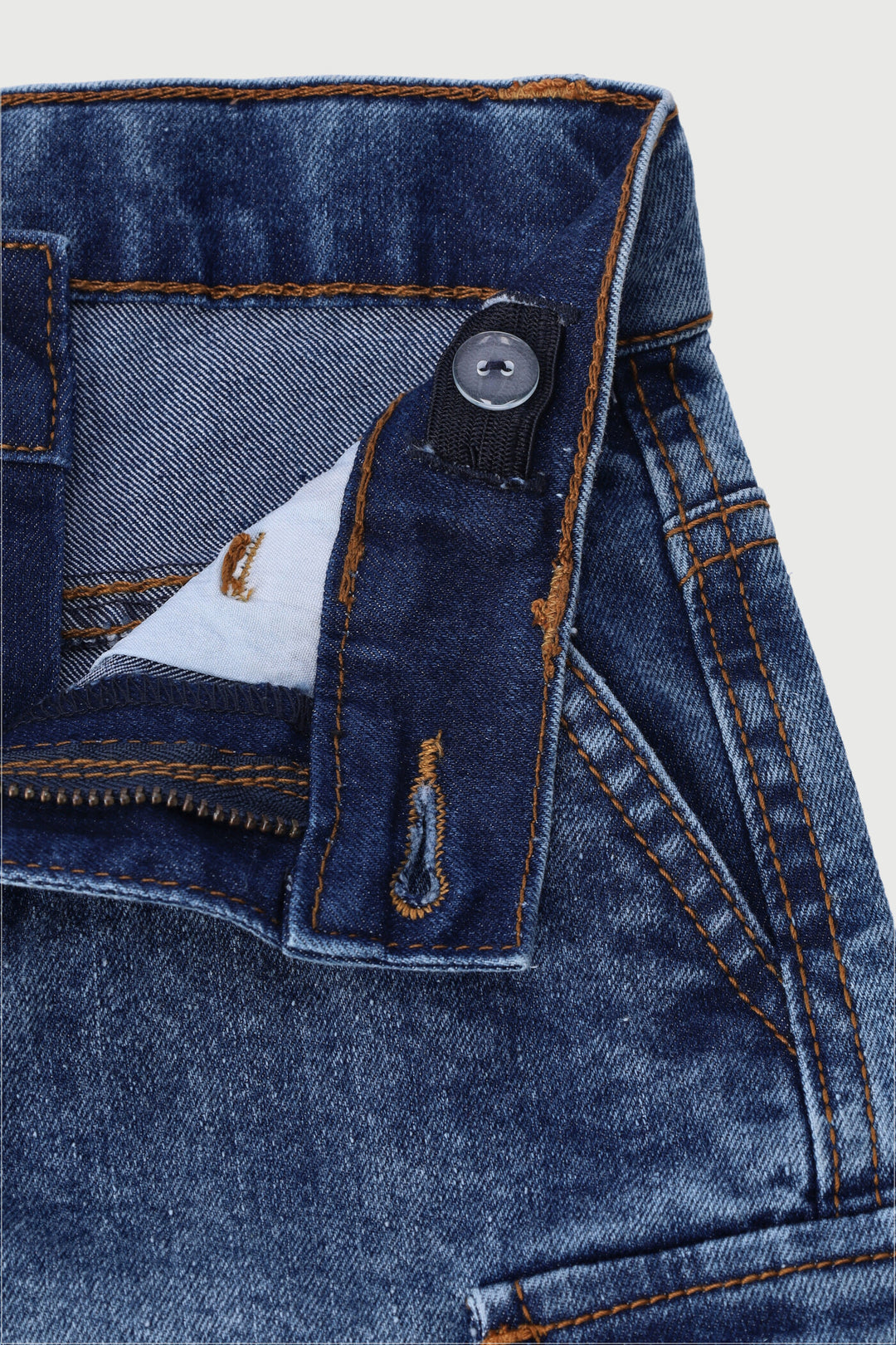 Pre-Boys Stretch Cargo Denim Short - Dark Blue