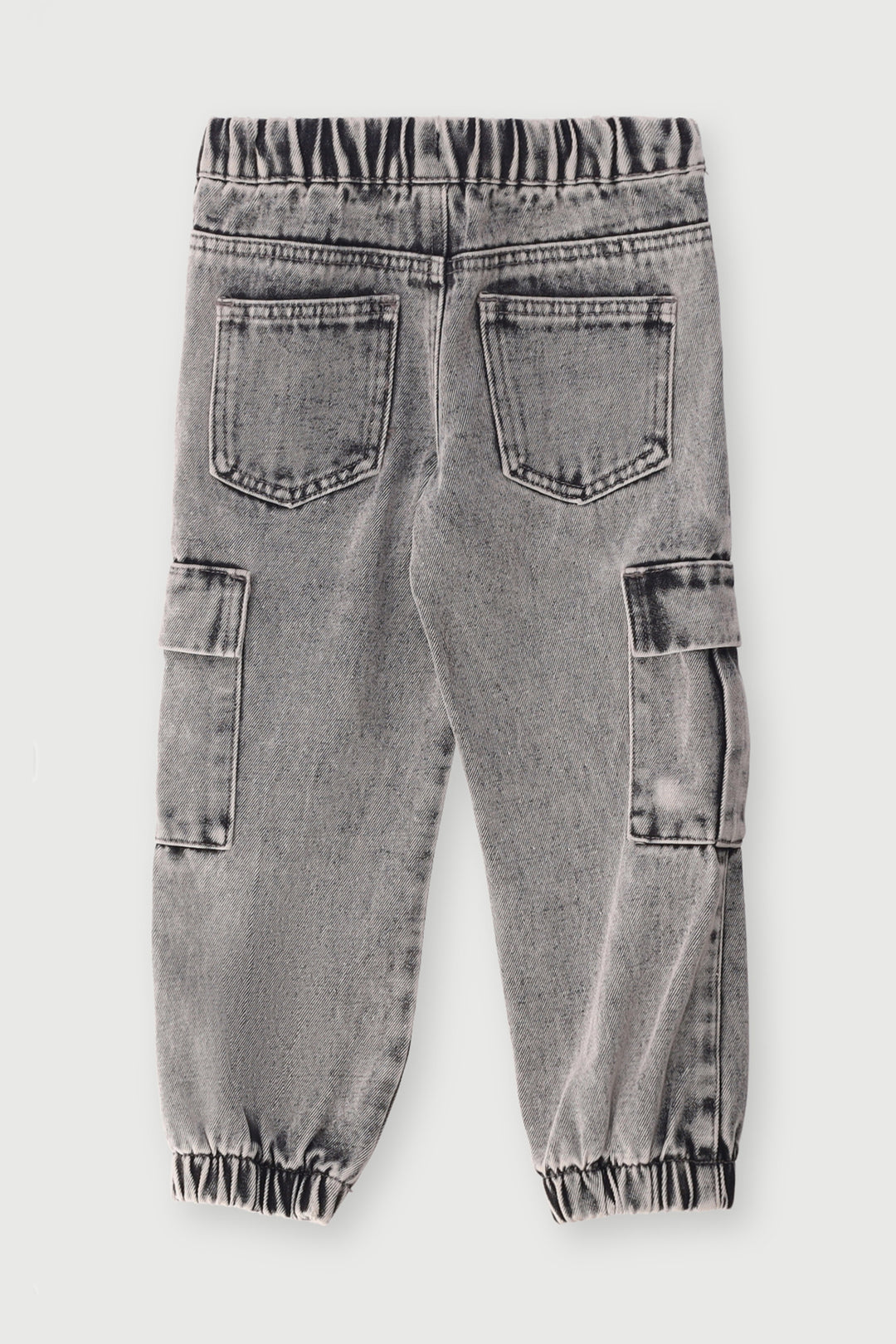 Pre-Boys Elasticated Cargo Grey Jogger Denim - Grey