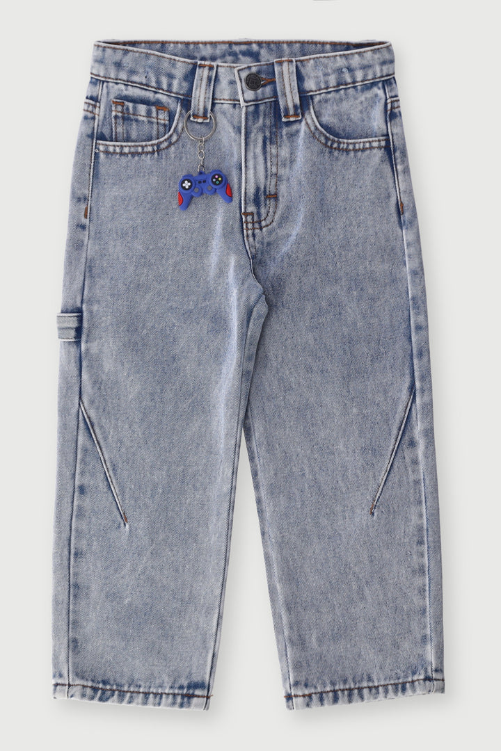 Pre-Boys Straight Novelty Keychain Denim - Bleach