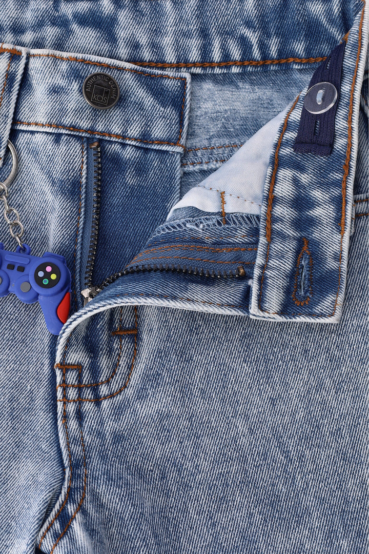 Pre-Boys Straight Novelty Keychain Denim - Bleach