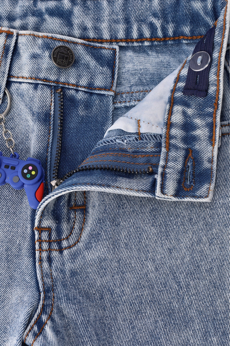 Pre-Boys Straight Novelty Keychain Denim - Bleach