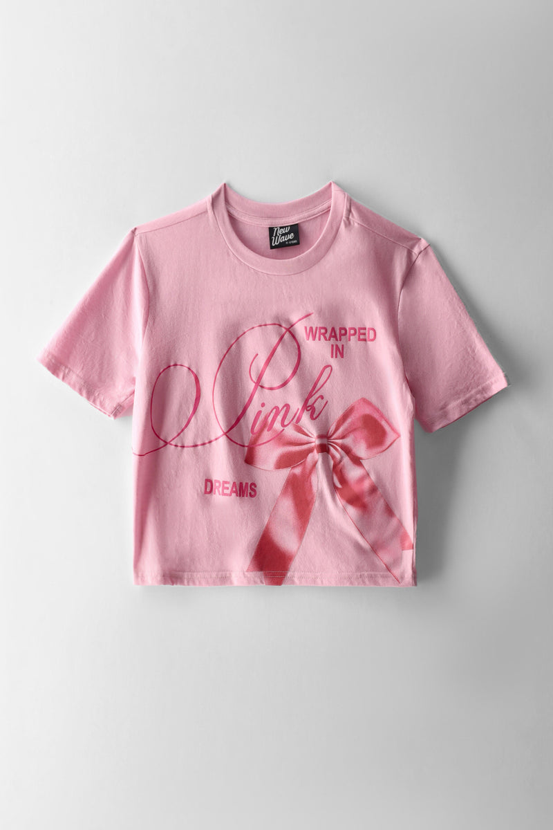 Girls Wrapped In Pink Boxy Tee - Pink