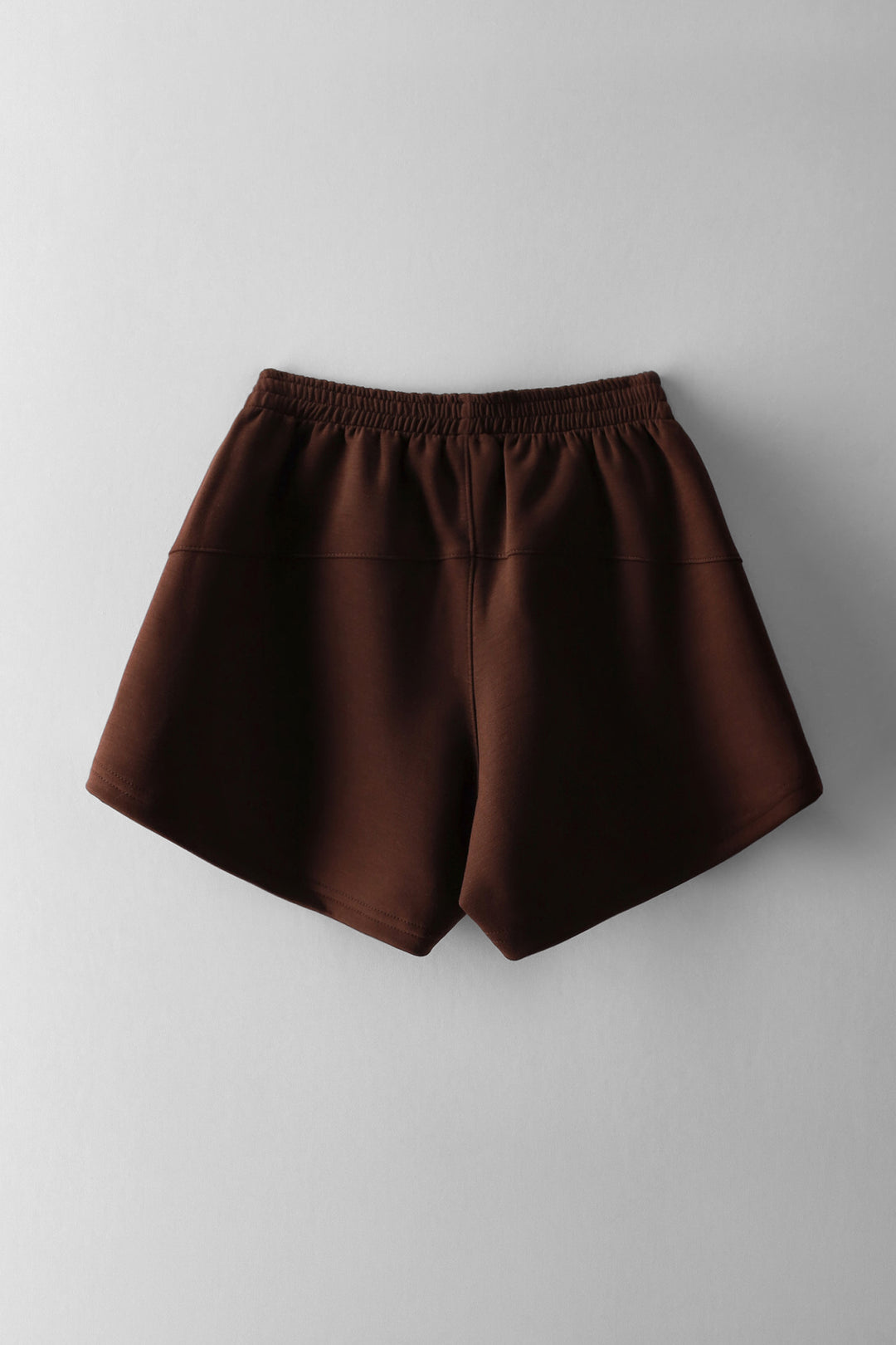 Girls Pleat Front Scuba Short - Brown