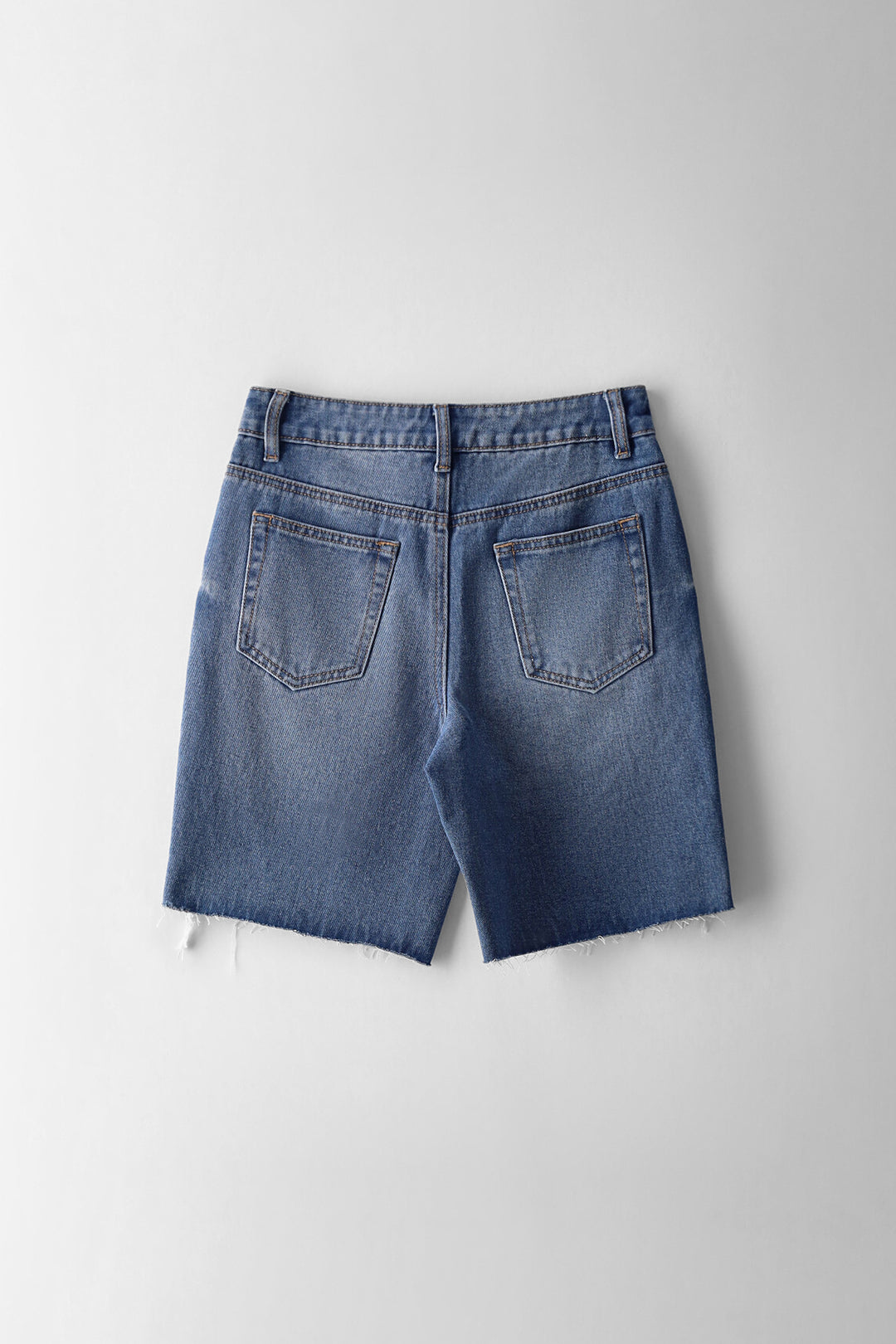 Boys Stonewash Abraised Denim Short - Blue