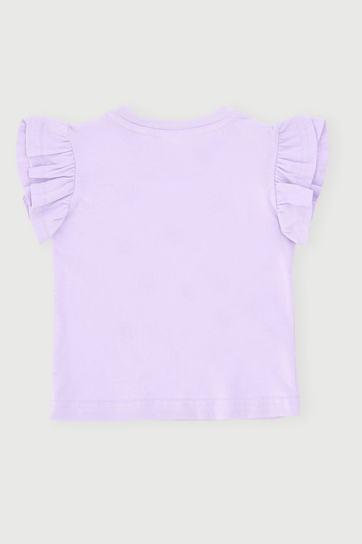 Baby Girls Flower Frill Top - Lilac