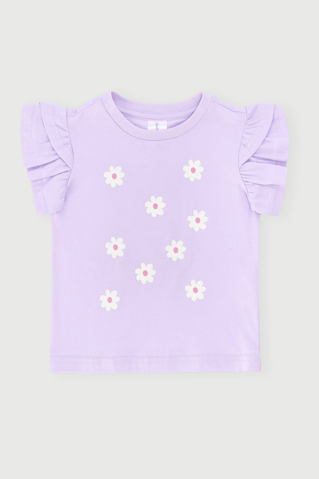 Baby Girls Flower Frill Top - Lilac