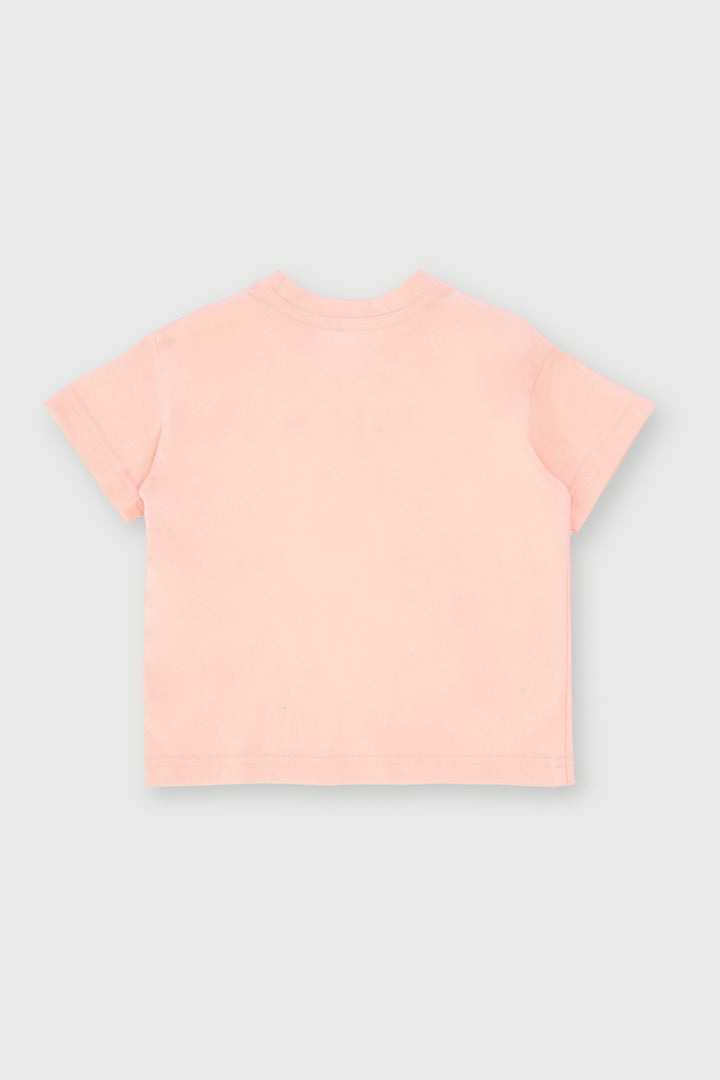 Baby Girls 3D Cherry Top - Peach