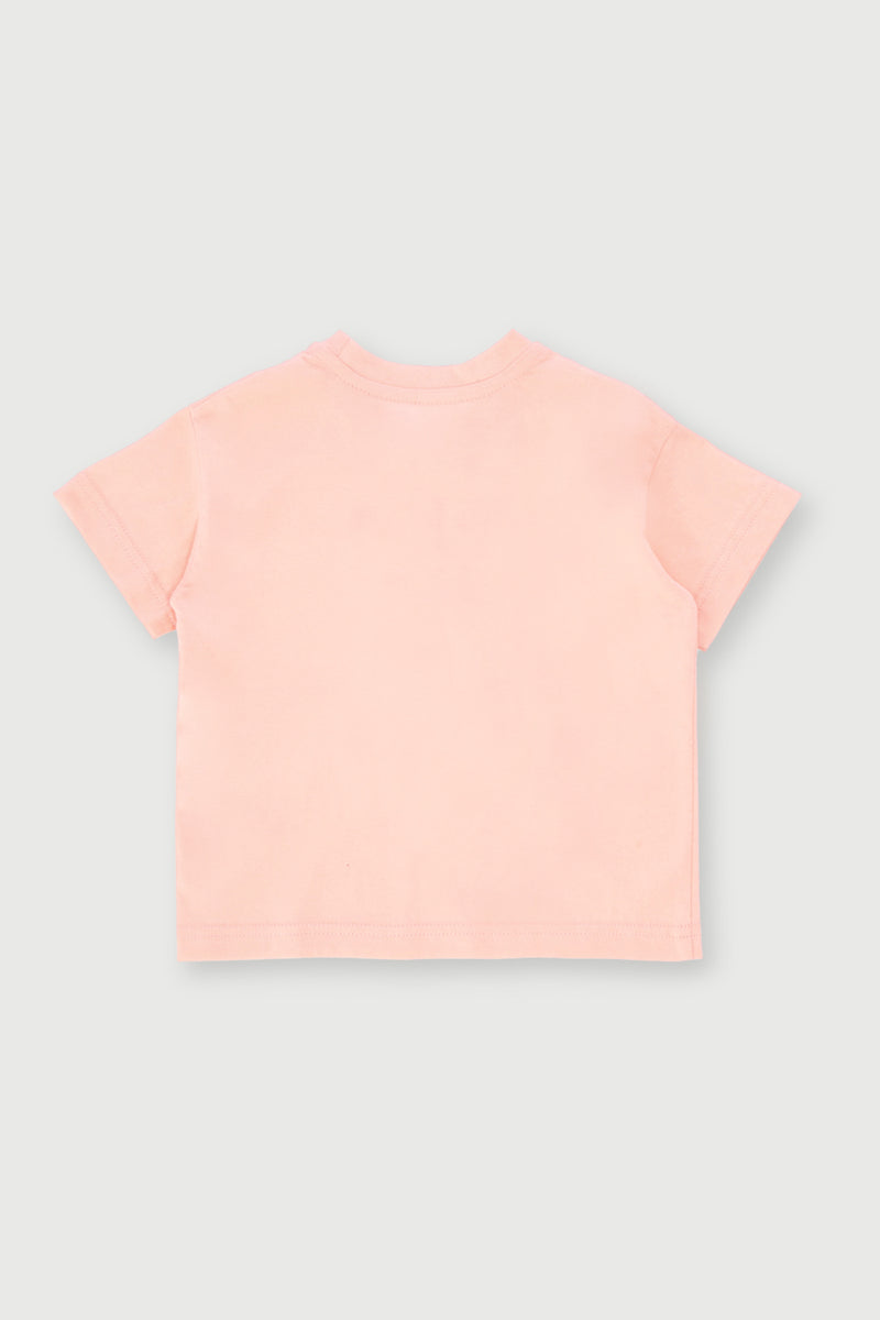 Baby Girls 3D Cherry Top - Peach