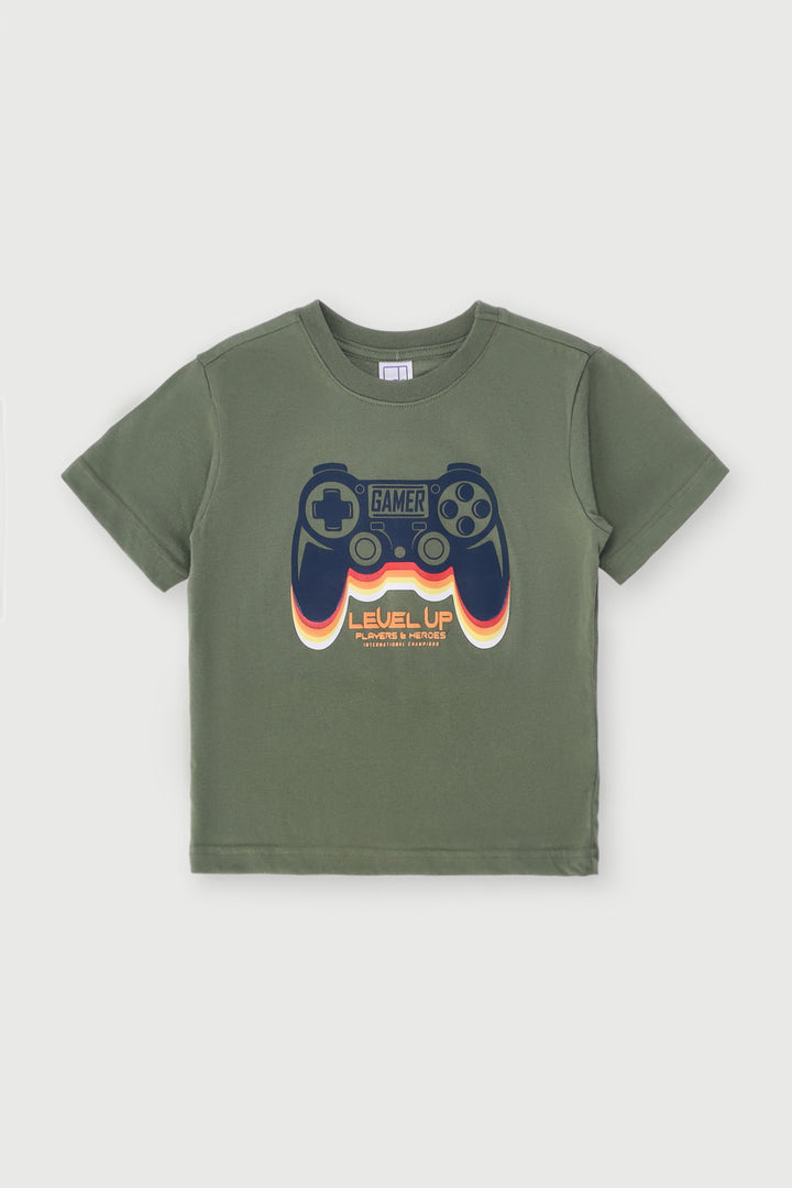Pre-Boys Photographic Tee - Olive