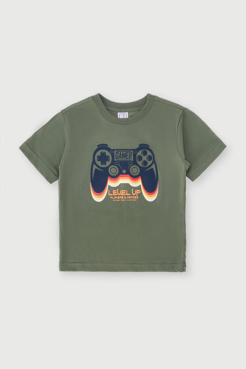 Pre-Boys Photographic Tee - Olive
