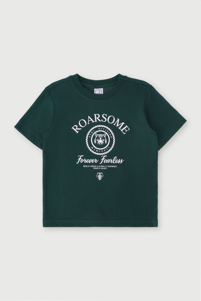 Pre-Boys Short Sleeve Collegial Tee - Dark Green