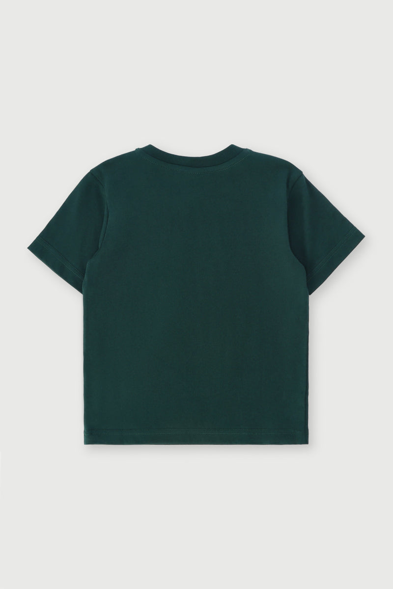Pre-Boys Short Sleeve Collegial Tee - Dark Green
