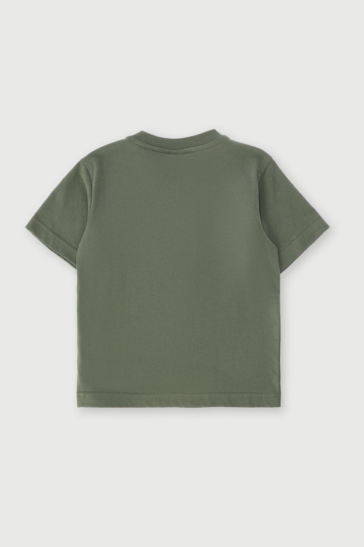 Pre-Boys Graffiti Placement Tee - Olive