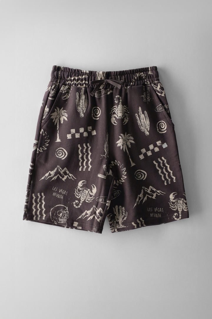 Boys Desert Print Fleece Short - Multi