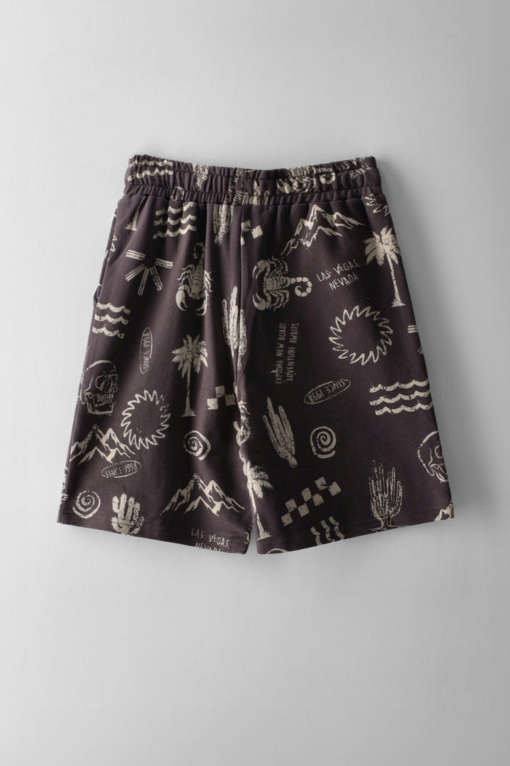 Boys Desert Print Fleece Short - Multi