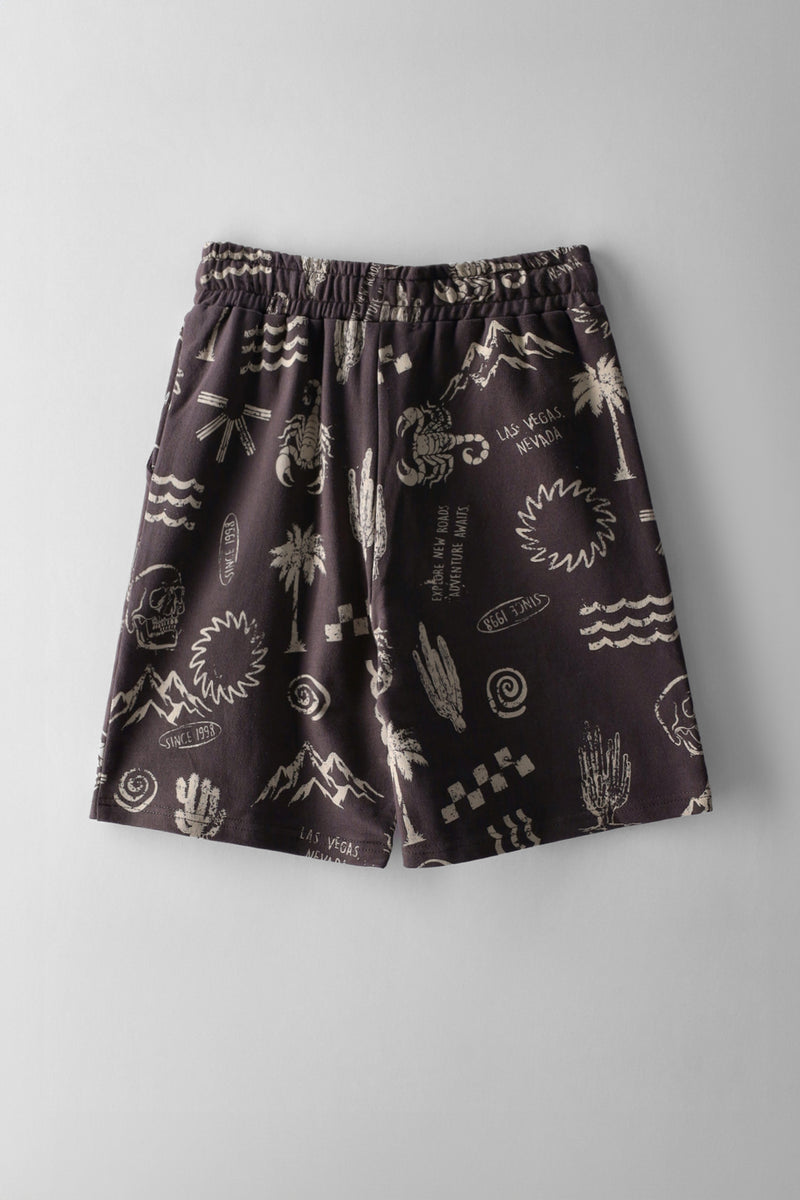Boys Desert Print Fleece Short - Multi