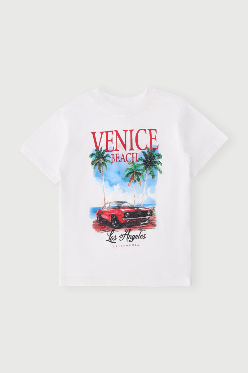 Pre-Boys Car Photographic Tee - White