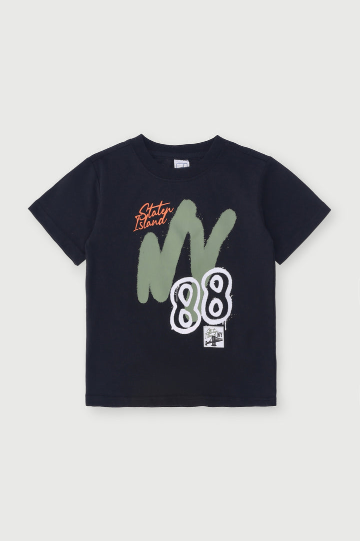 Pre-Boys Sports Badges Tee - Black