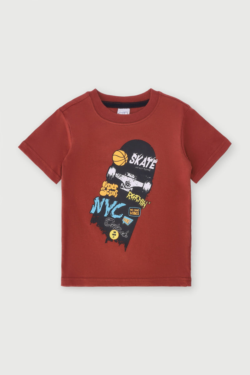 Pre-Boys Skateboard Street Tee - Rust