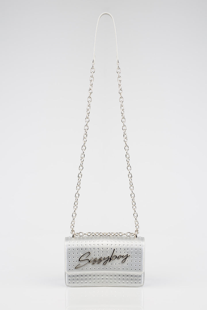 Slay Fest Structured Crossbody Bag - Silver