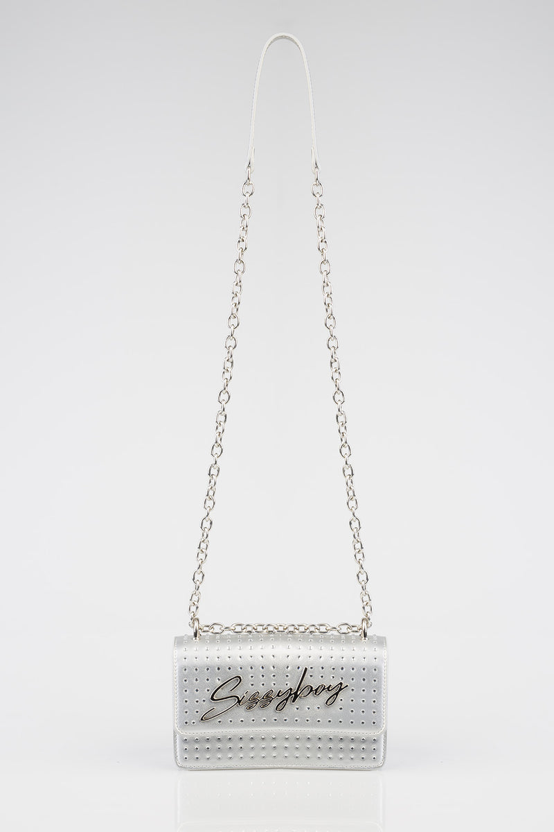 Slay Fest Structured Crossbody Bag - Silver