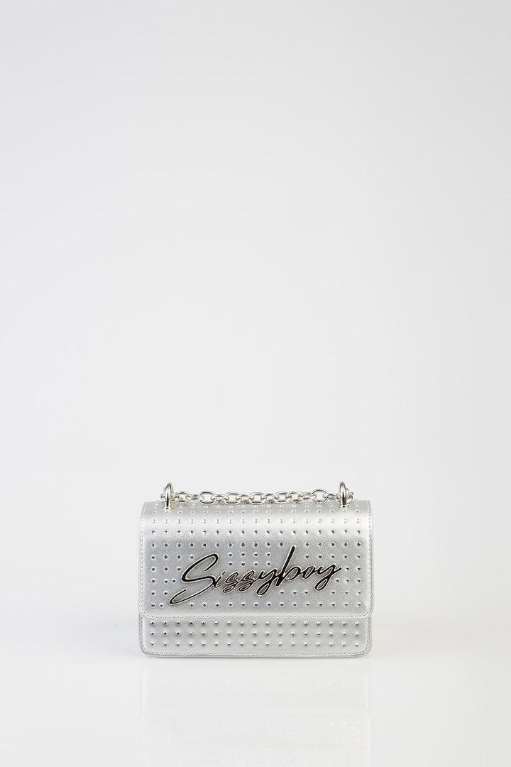 Slay Fest Structured Crossbody Bag - Silver