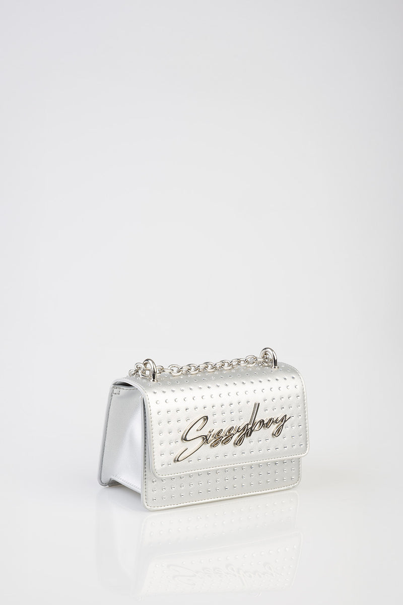 Slay Fest Structured Crossbody Bag - Silver