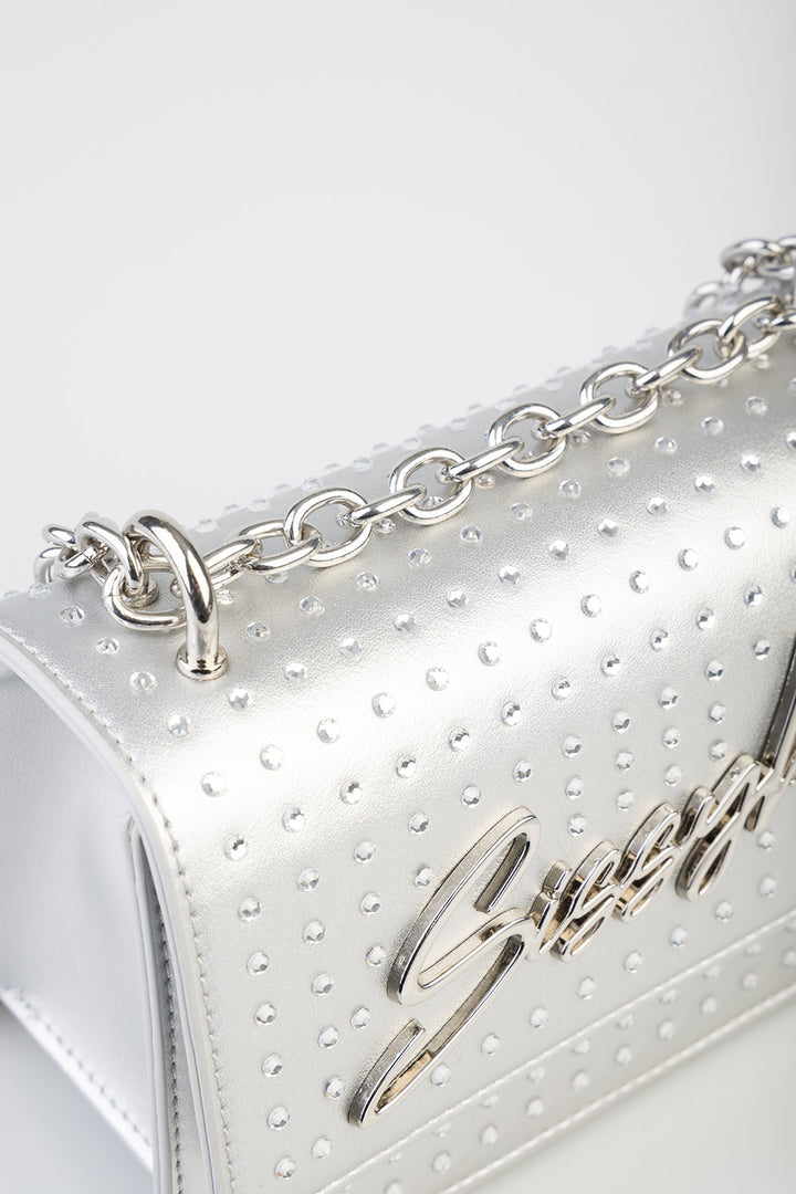 Slay Fest Structured Crossbody Bag - Silver