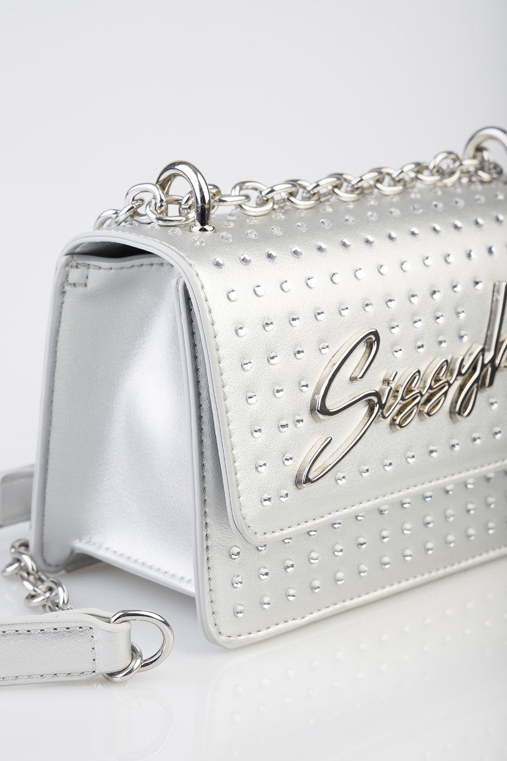 Slay Fest Structured Crossbody Bag - Silver