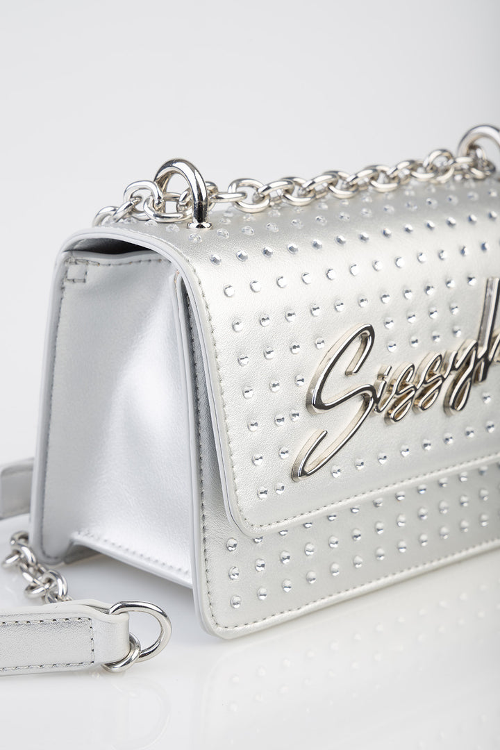 Slay Fest Structured Crossbody Bag - Silver