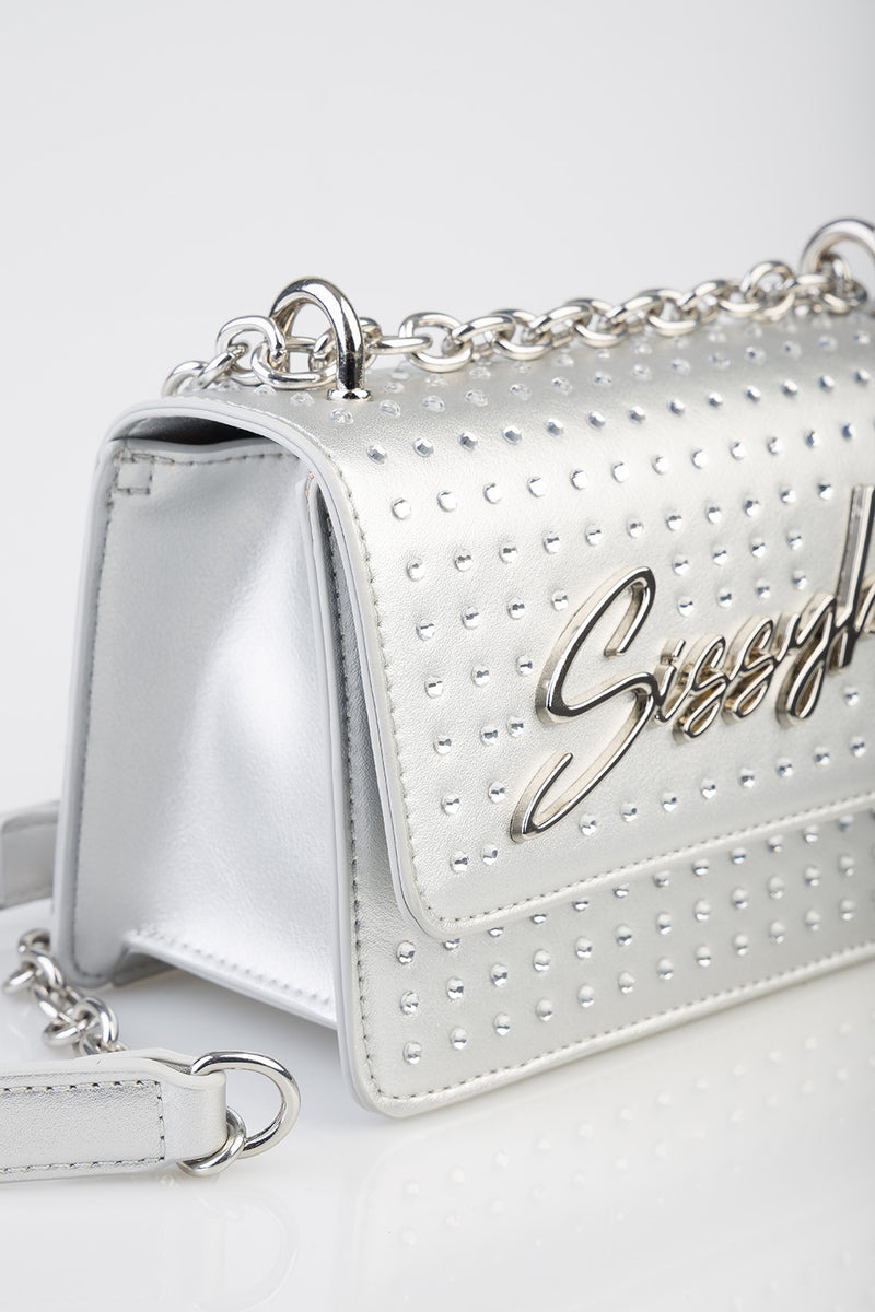 Slay Fest Structured Crossbody Bag - Silver