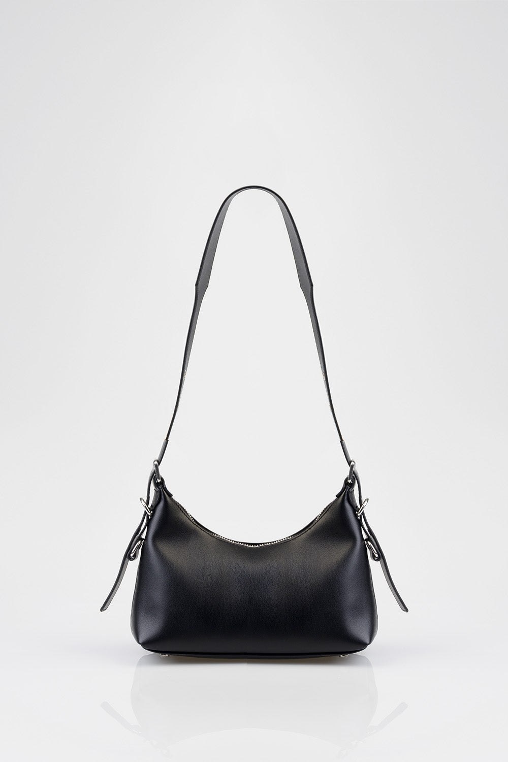 Dalia Handbag With Front Belt Detail - Black